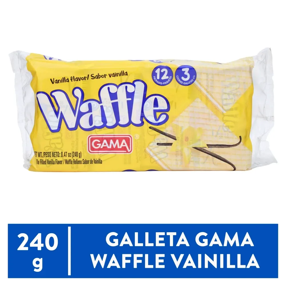 Galleta Gama Dulce Waffer Sabor Vainilla 12 Unidades – 240 g
