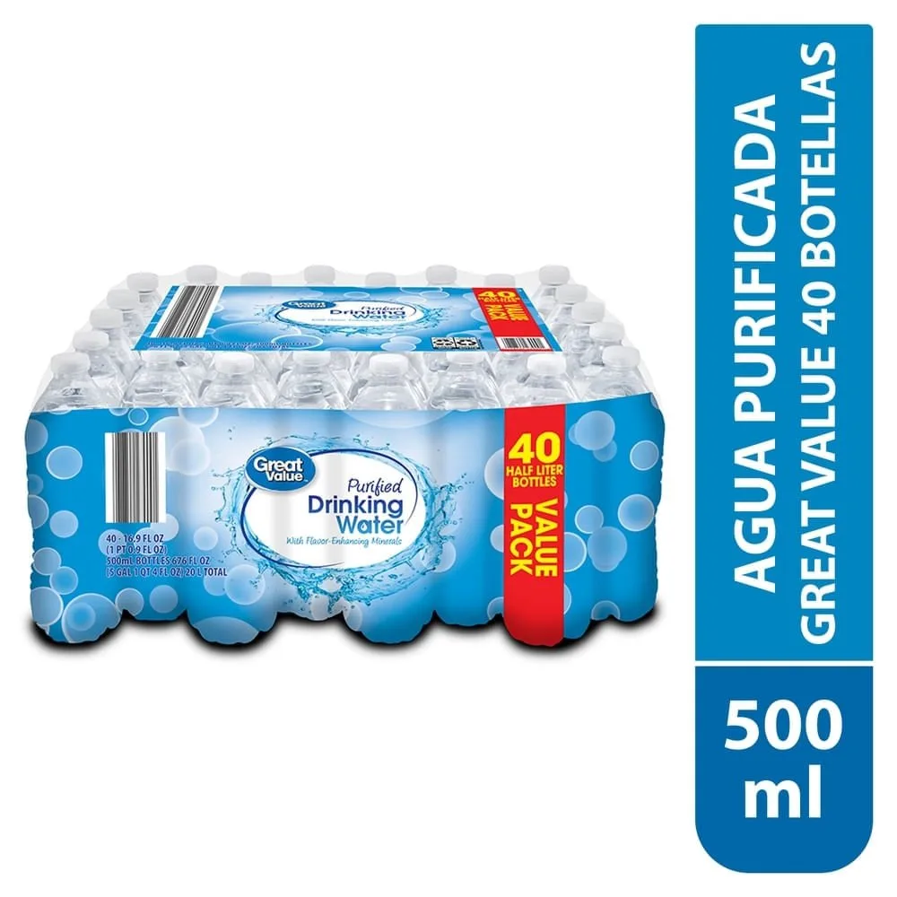 Agua Purificada Great Value 40 pack – 20000 ml