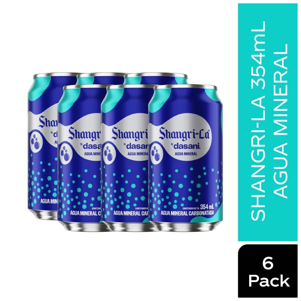 6 Pack Agua Mineral Shangri-La by Dasani Lata 2124 Ml