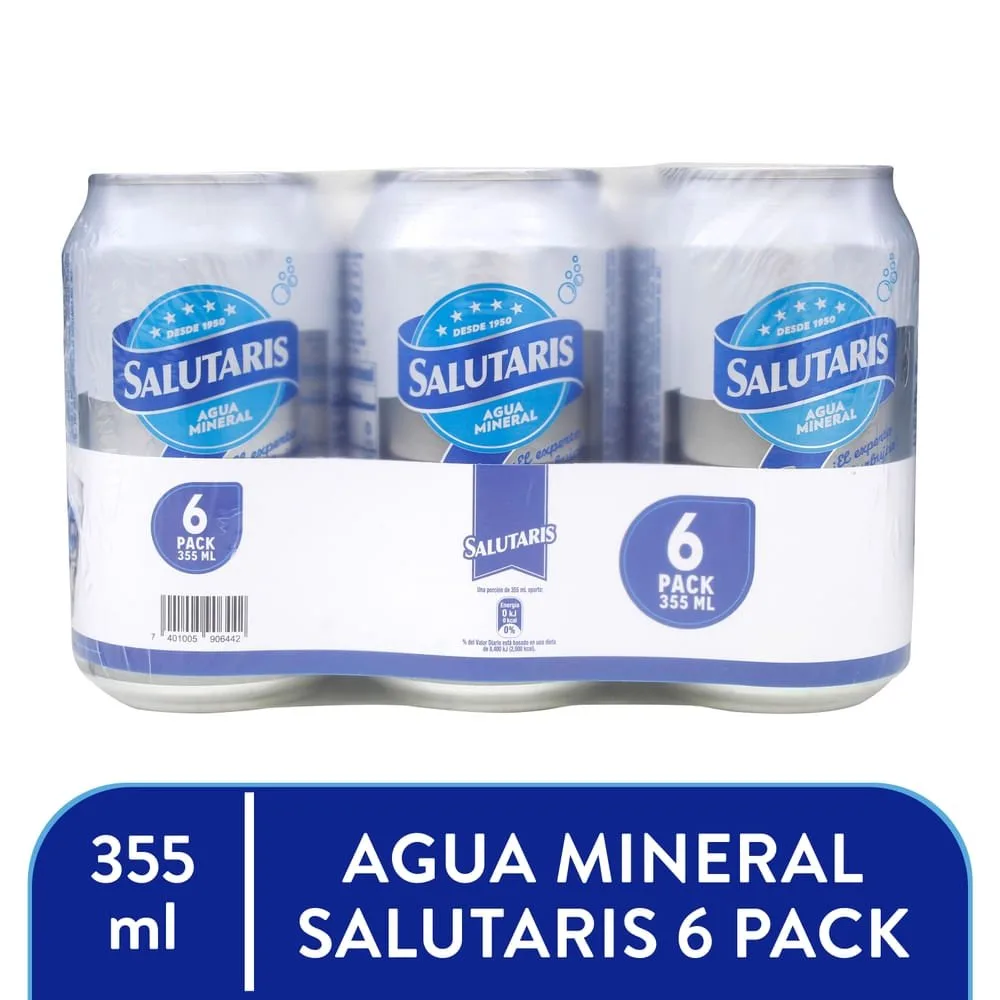 6 Pack Gaseosa Salutaris Lata -355ml