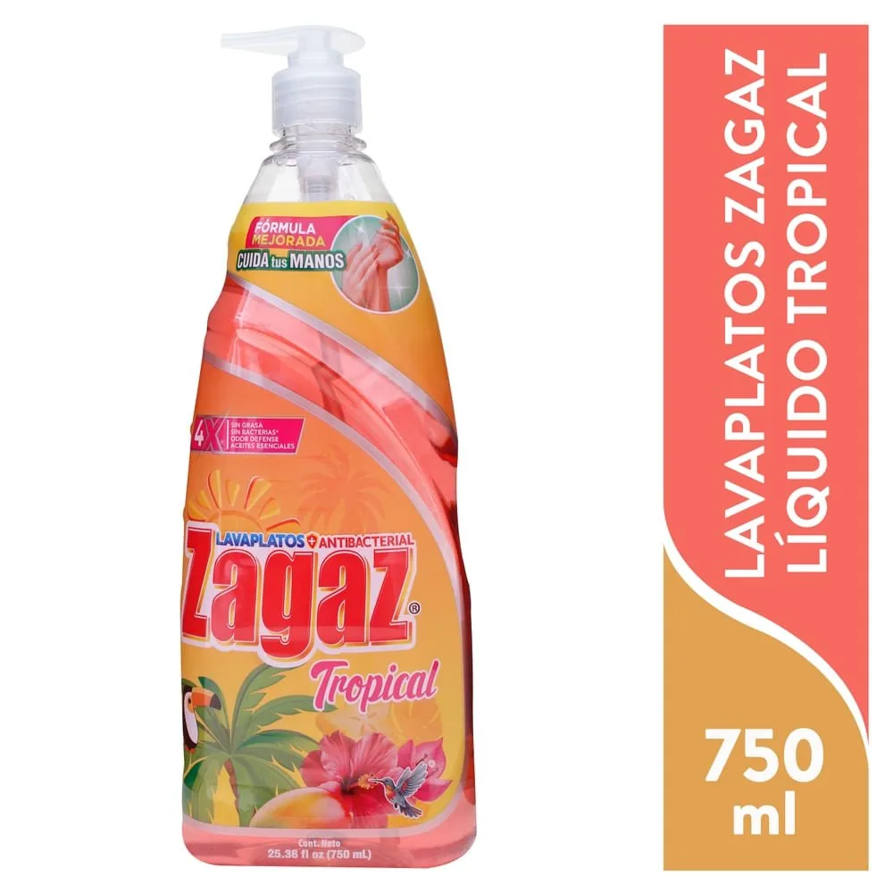 Lavaplatos Zagaz líquido tropical -750 ml
