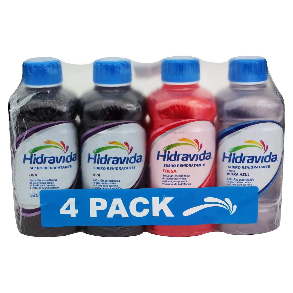 4 Pack de Suero Hidravida Sabor Uva Fresa Mora – 2500ml