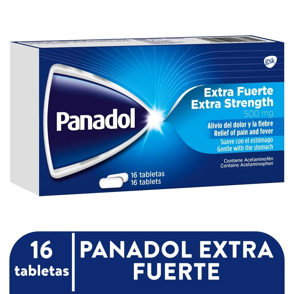 Panadol extra fuerte caja 16 tabletas – Precio indicado por caja