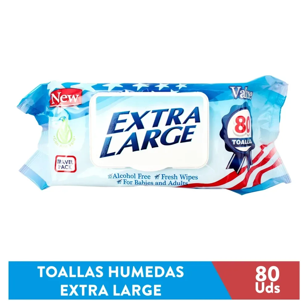 Toallas Humedas Extra Large – 80 Unidades