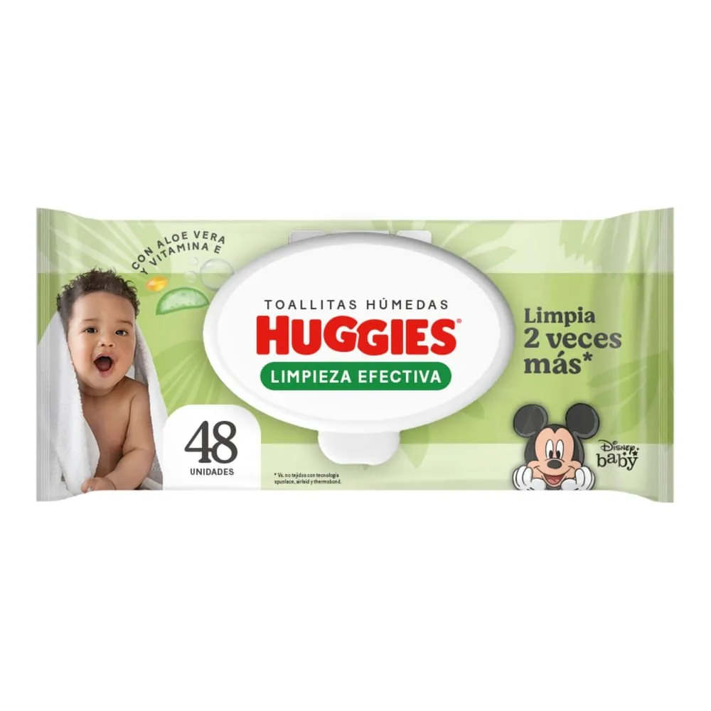 Toallas Húmedas Huggies Limpieza Efectiva – 48 Unidades