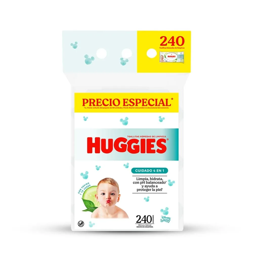 Toallas Húmedas Huggies Cuidado 4 en 1 – 240 Unidades