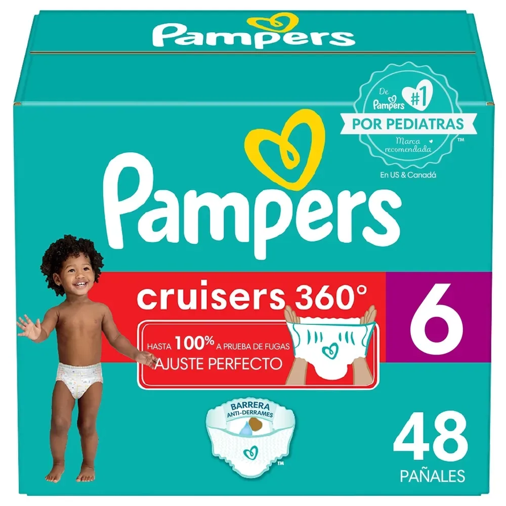 Pañales Pampers Cruisers 360 Talla 6 – 48 Uds
