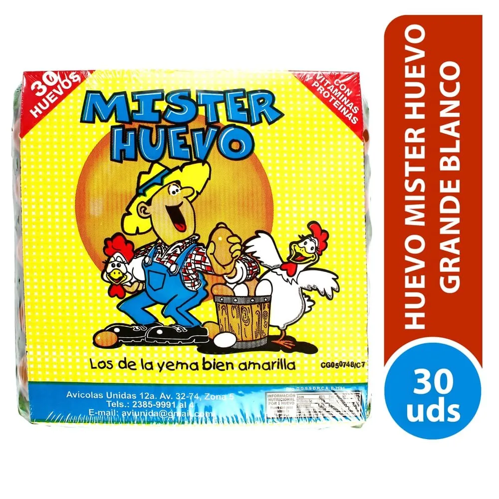 Huevo  de Gallina Mister Huevo Blanco Grande – 30 Unidades