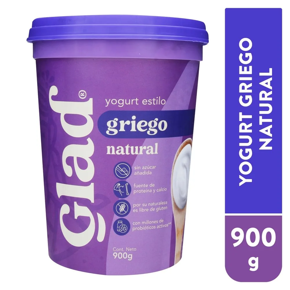 Yogurt griego Glad natural – 900 g