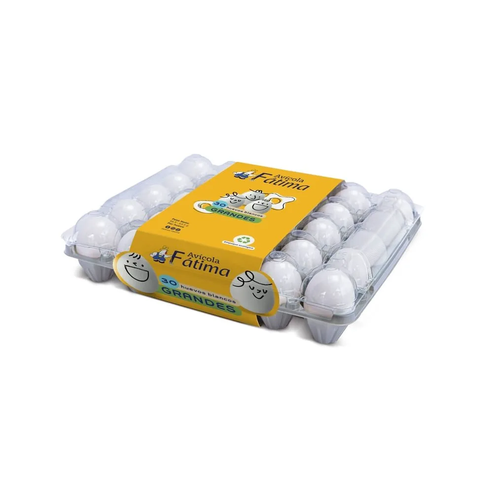 Huevo de gallina Avícola Fátima blanco grande – 30 Uds